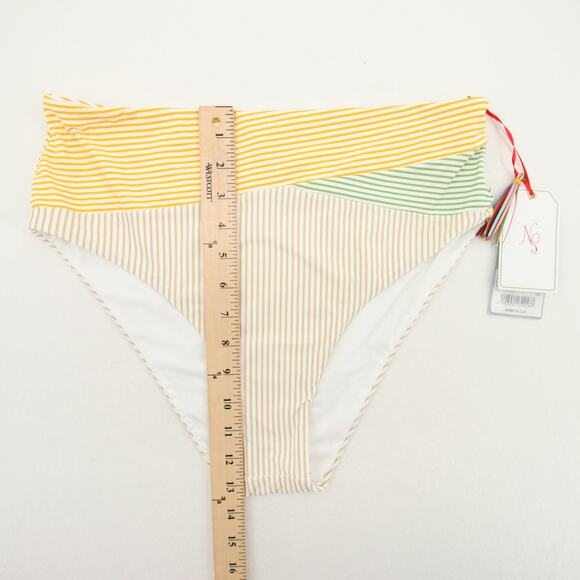 Antonio Melani x The Nat Note High Waist Striped Swim Bikini Bottom XL NWT - Picture 2 of 9